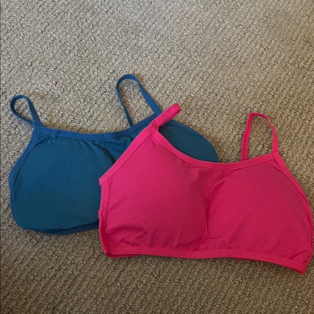 Women's Pink and Blue Bralette Set